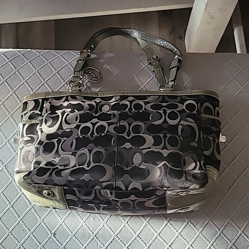 Coach Optic Signature Gallery Bag Purse Tote F13762 VINTAGE